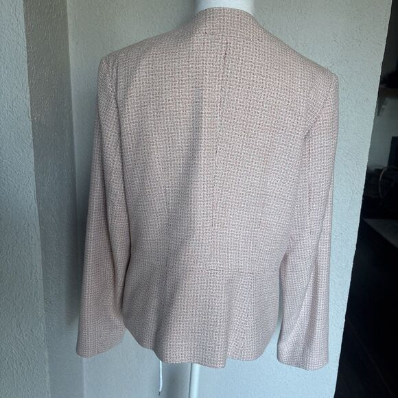 Vintage Pendleton Women’s  Plaid Rayon Wool Blazer Jacket Red/pink Tan Size 12 - Picture 3 of 10